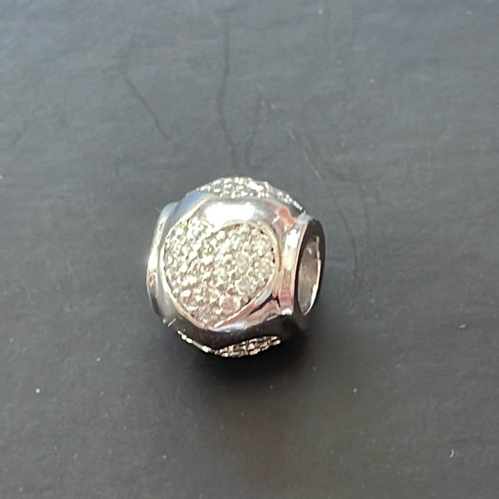 Sterling Silver Charmed Memories CZ Heart compatible with Pandora